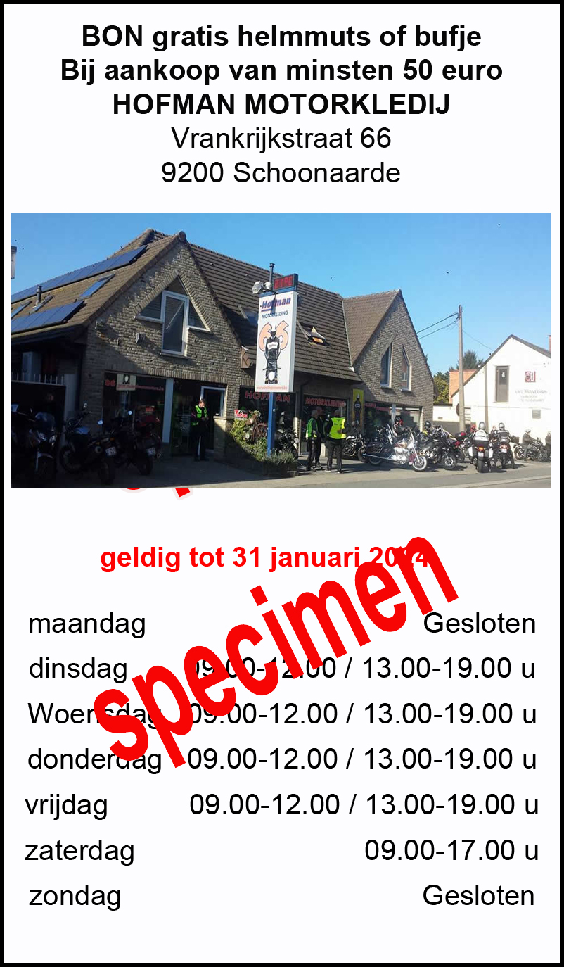 2023 speciemen voordeel hofman motorkledij